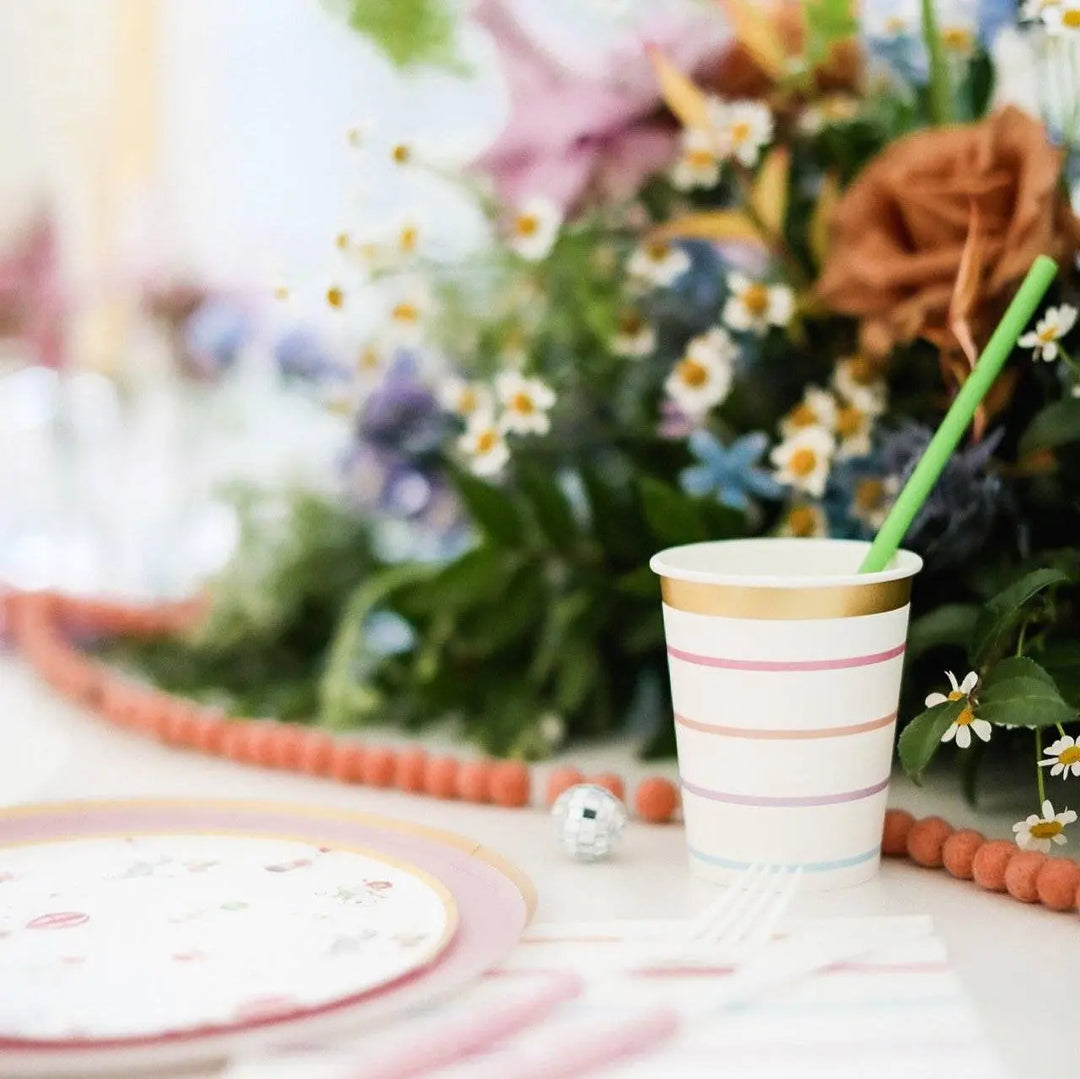 Pastel Striped Cups (8 Per Set) - Josi James - Cups