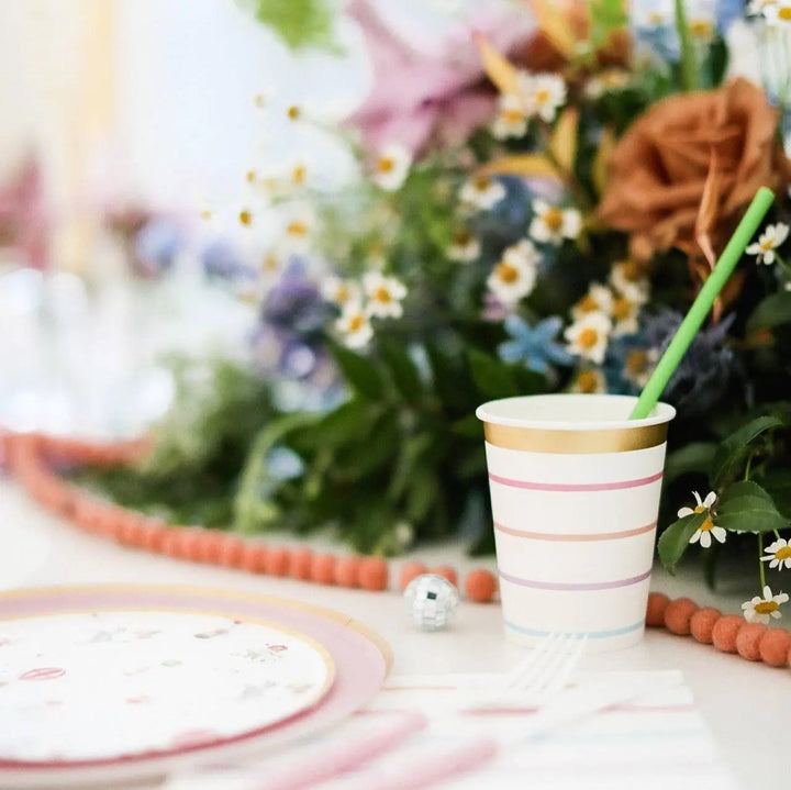 Pastel Striped Cups (8 Per Set) - Josi James - Cups