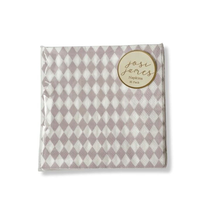 Pink Bavarian Check Large Disposable Paper Napkins (16pcs) - Josi James - Large Napkins