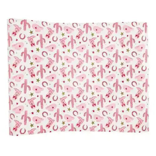 Pink Cowgirl Paper Table Runner – 16" x 120" Party Table Decor for Western & Rodeo Theme - Josi James - Tablerunner