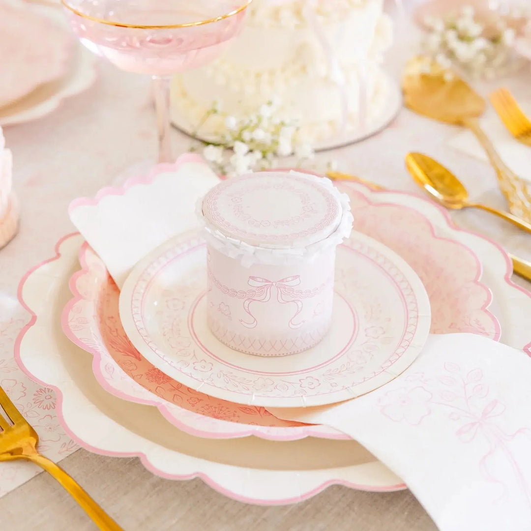 Pink Floral Guest Napkins – Elegant Baby Shower Paper Napkins (24ct) - Josi James - Tall Napkins
