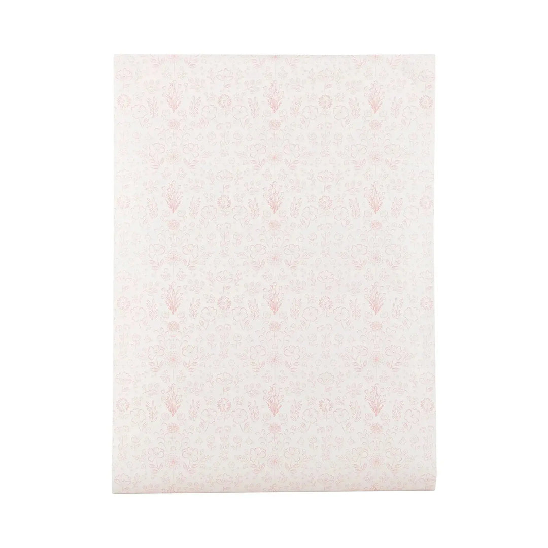Pink Floral Table Runner – Baby Shower & Bridal Shower Paper Table Décor - Josi James - Table Runner