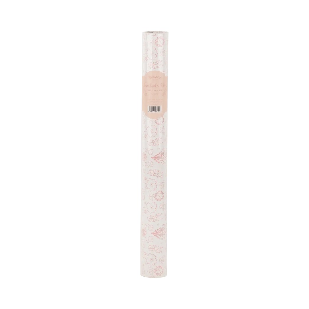 Pink Floral Table Runner – Baby Shower & Bridal Shower Paper Table Décor - Josi James - Table Runner