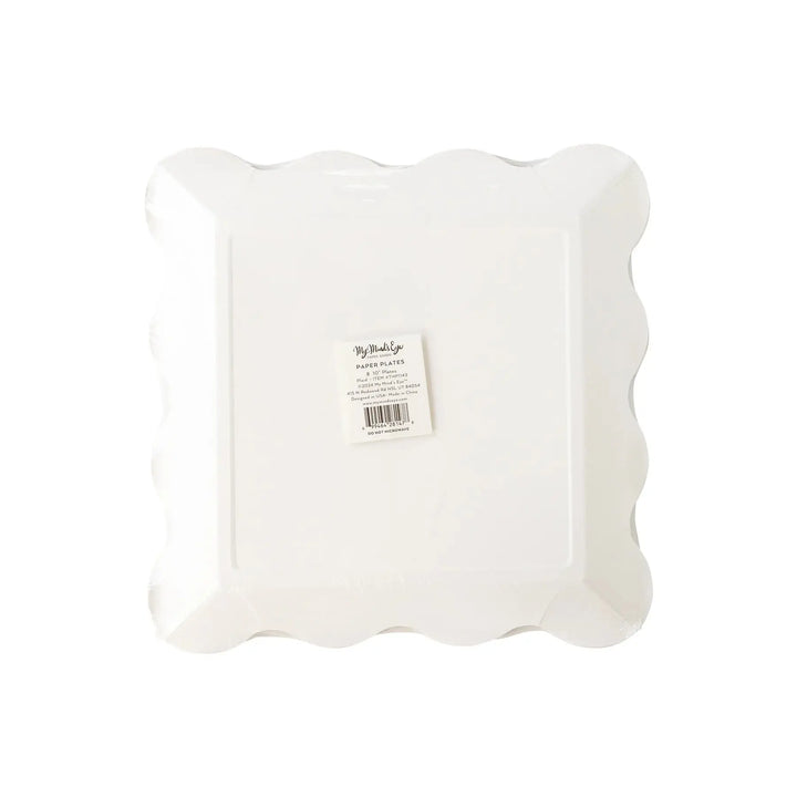 Plaid Square Paper Plates – 10" Copper Foil Fall Party Plates (8pcs) - Josi James - 10 Inch Plate