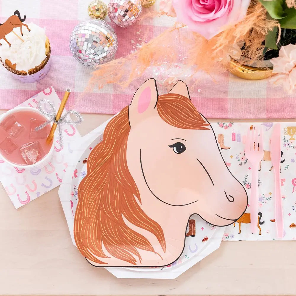 Pony Shaped Party Plate, 8pcs - Josi James - Die Cut Plate