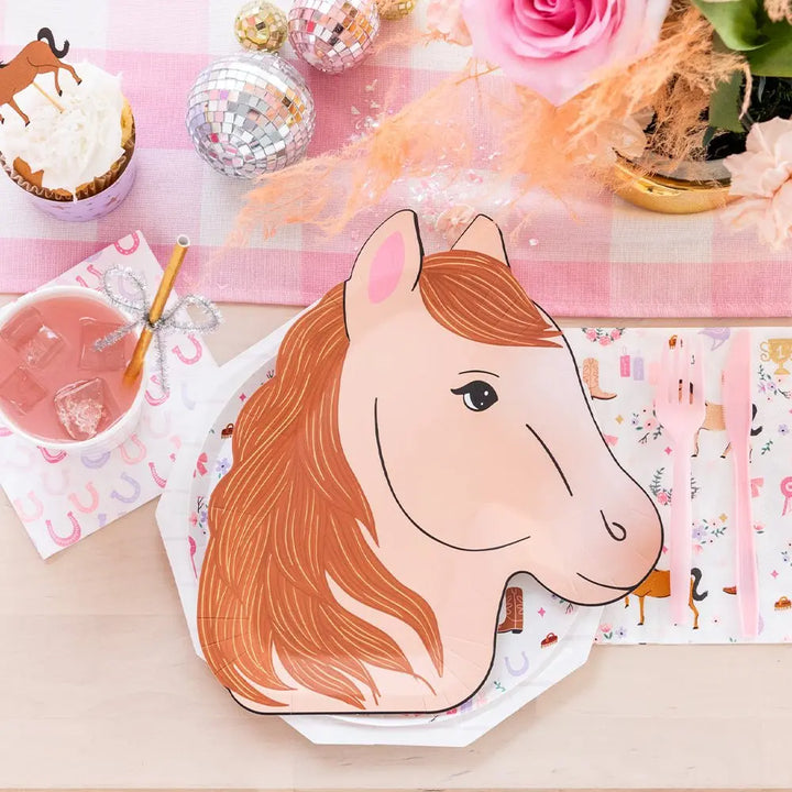 Pony Shaped Party Plate, 8pcs - Josi James - Die Cut Plate