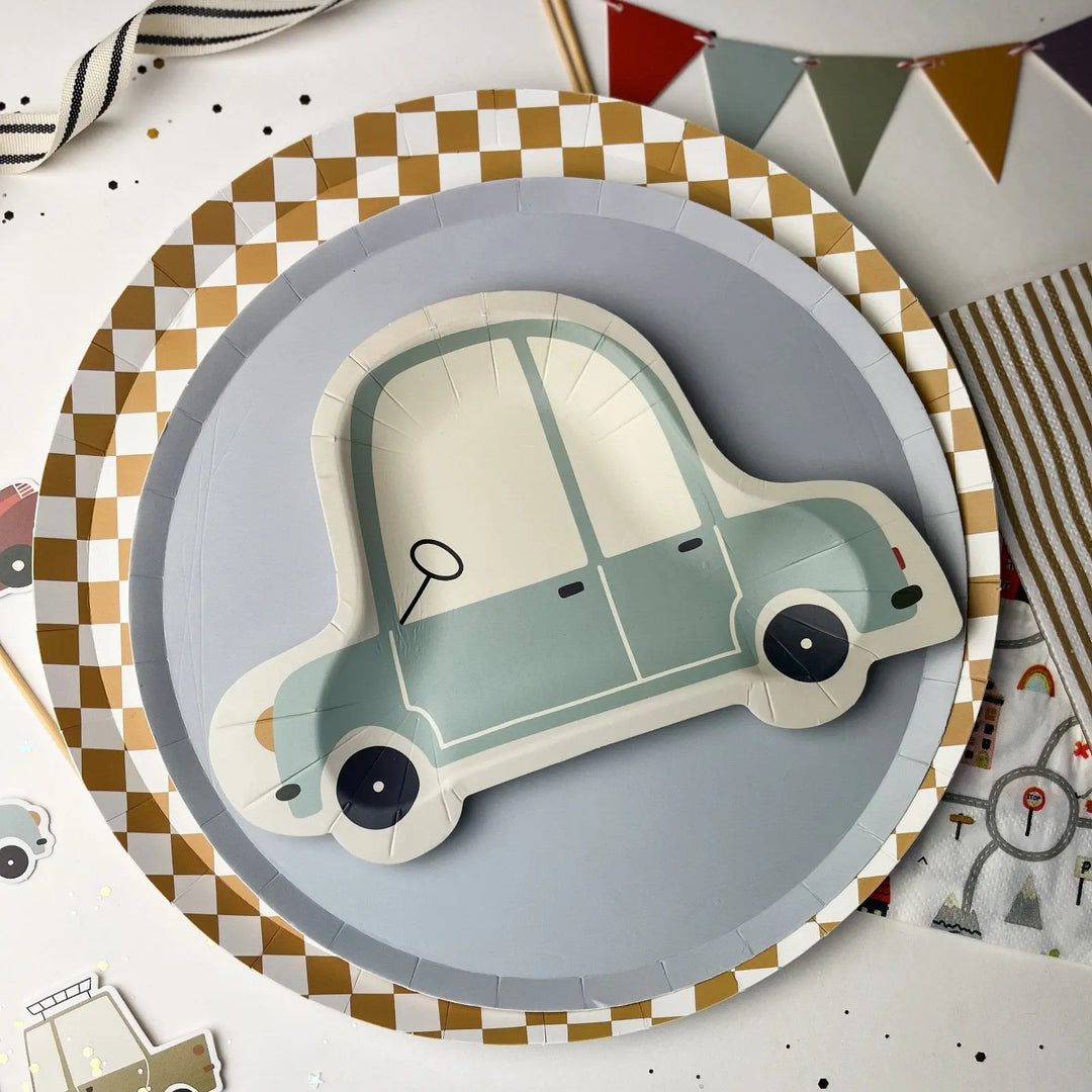 Premium Checkered Gold Matte Plate (8pcs) - Josi James - 10.5 Inch Plate