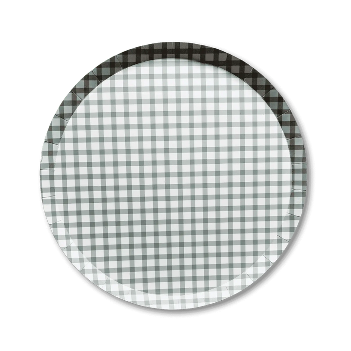 Premium Gingham Green Plate (12pcs) - Josi James - 10.5 Inch Plate