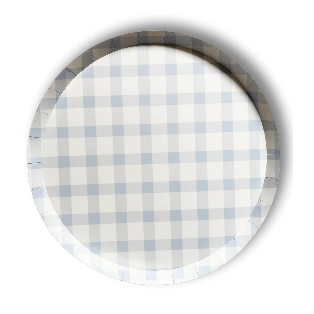 Premium Plaid Baby Blue Plate (12pcs) - Josi James - 10.5 Inch Plate