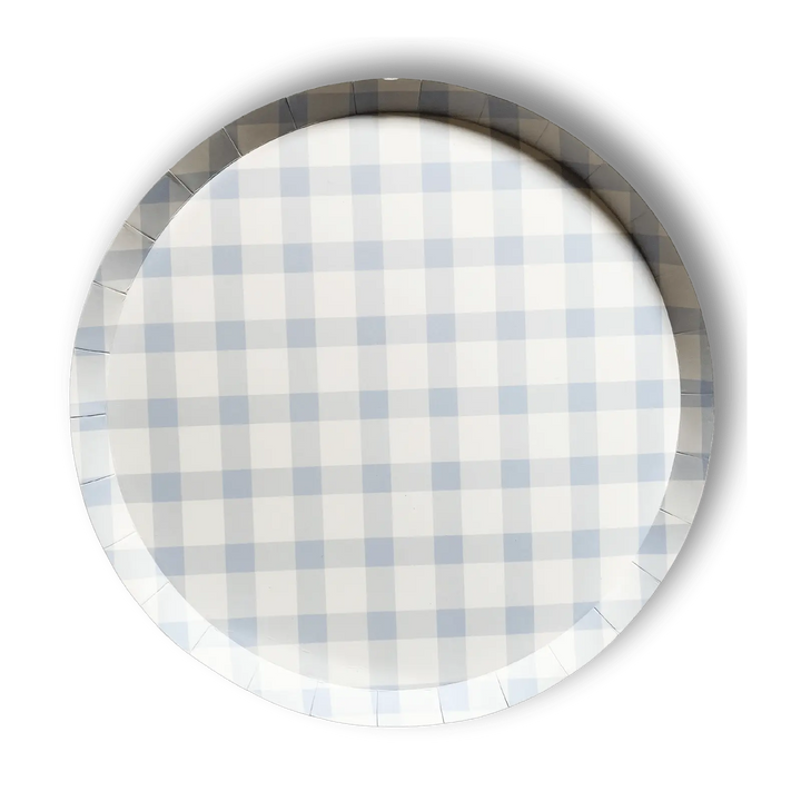 Premium Plaid Baby Blue Plate (12pcs) - Josi James - 10.5 Inch Plate