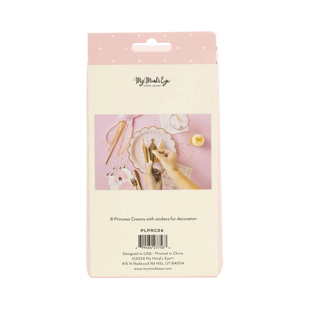Princess Crown Decorating Kit – 8 Adjustable Crowns with Stickers - Josi James - Party Hats