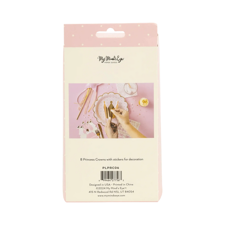 Princess Crown Decorating Kit – 8 Adjustable Crowns with Stickers - Josi James - Party Hats