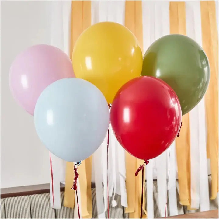 Rainbow Circus Latex 12" Balloons - 5pcs - Josi James - Balloons