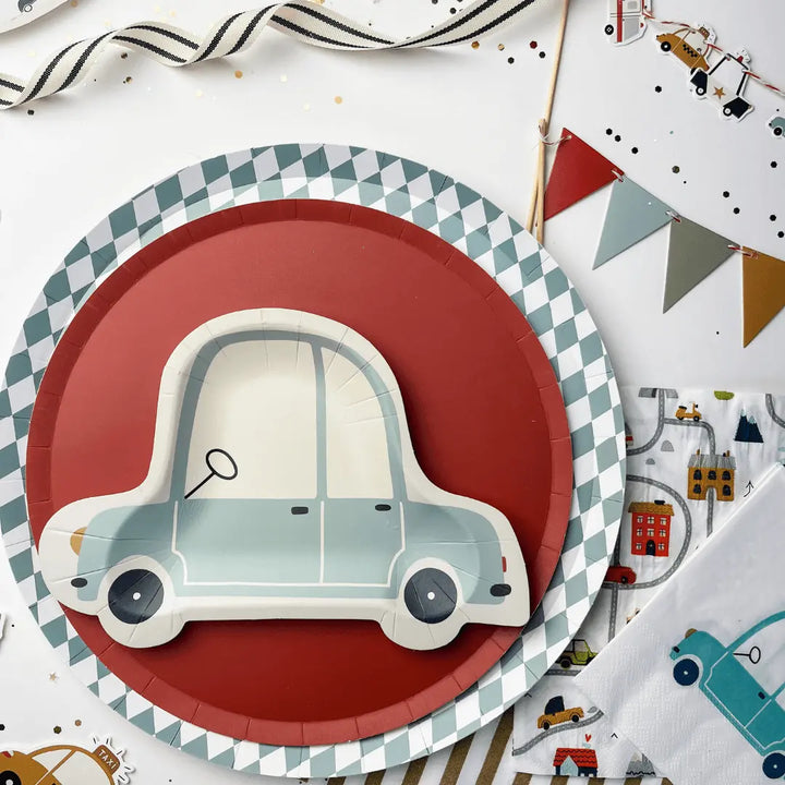 Red Paper Party Plate (8pcs) - Josi James - 9 Inch Plate