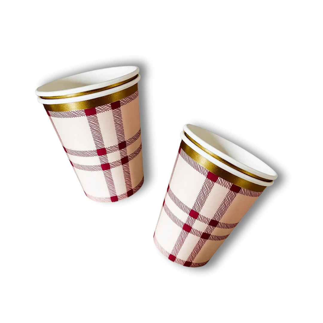 Red Plaid Cups - Josi James - Cups