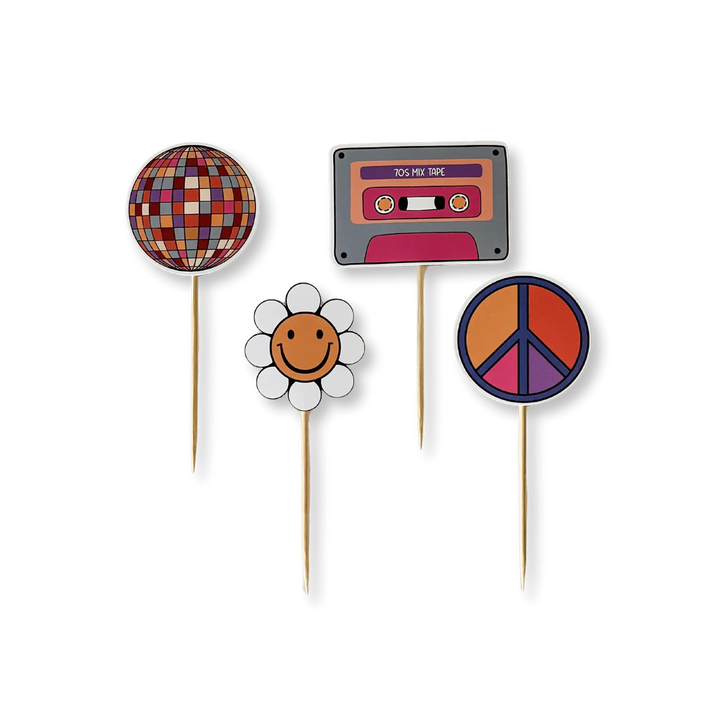 Retro Groovy Cupcake Toppers - Josi James - Cupcake Toppers