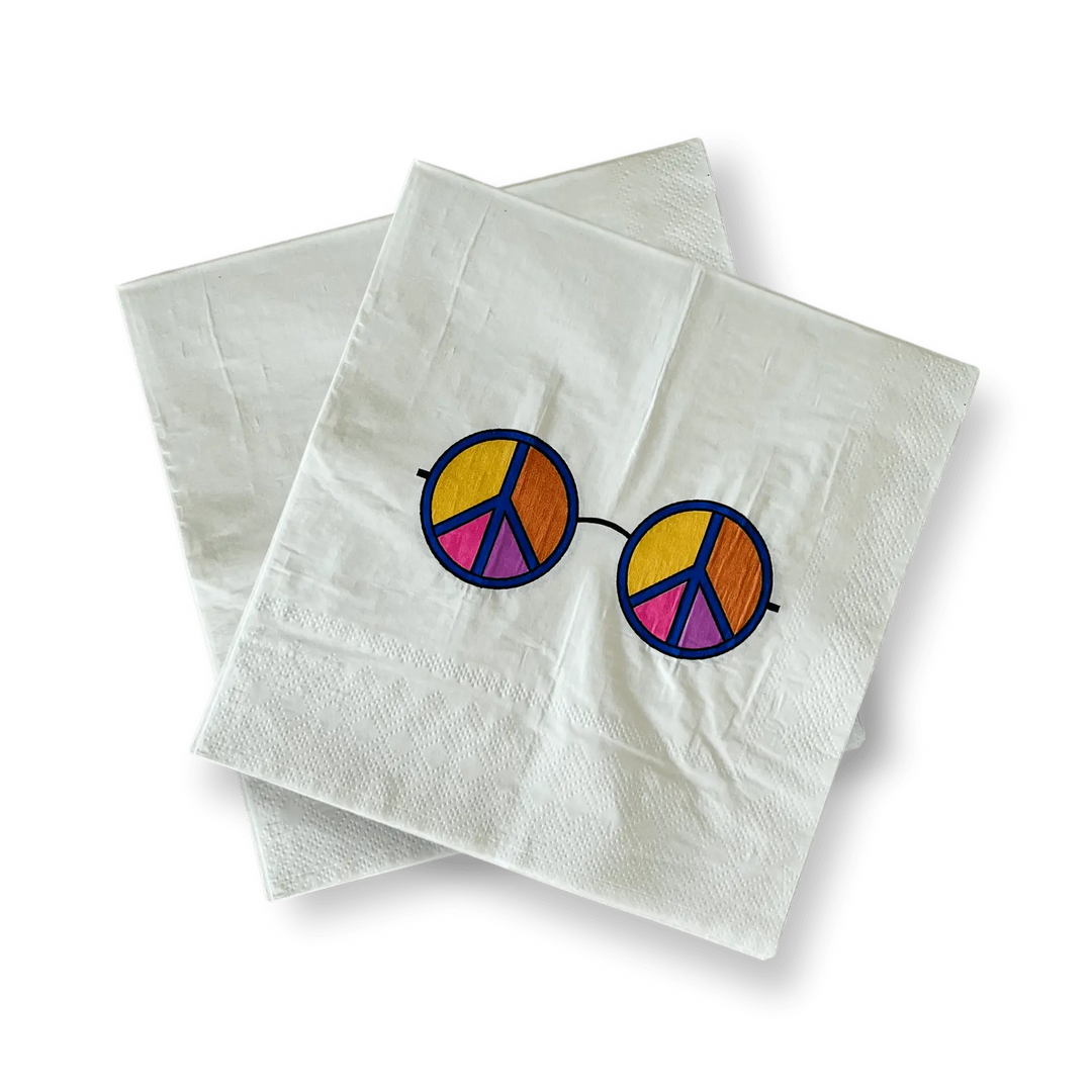 Retro Groovy Large Disposable Paper Napkins (16pcs) - Josi James - Large Napkins