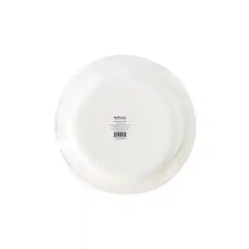 Rustic Gingham Check Plates – 11" Round with Gold Foil (8pcs) - Josi James - 11 Inch Plate