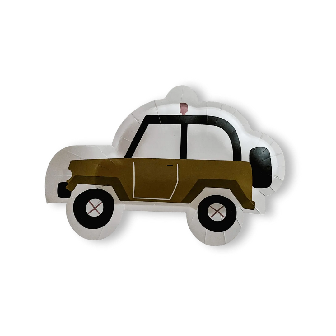 Safari Jeep Dessert Paper Party Plate (8pcs) - Josi James - Die Cut Plate