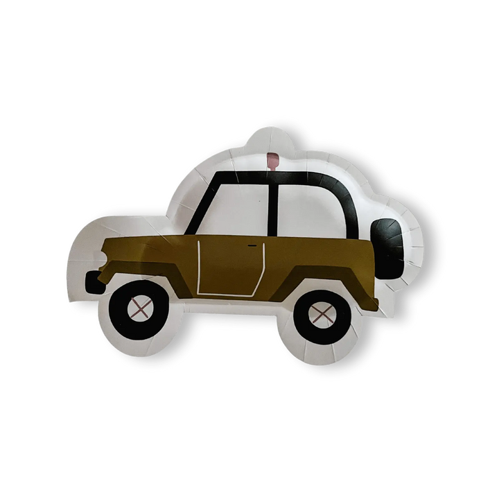 Safari Jeep Dessert Paper Party Plate (8pcs) - Josi James - Die Cut Plate