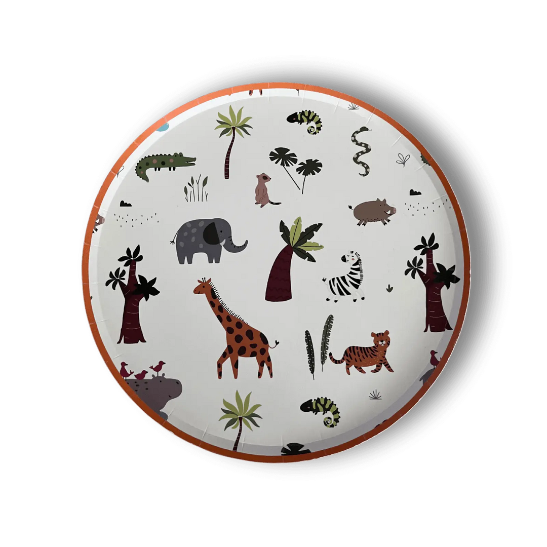Safari Large Paper Party Plate (8pcs) - Josi James - 9 Inch Plate