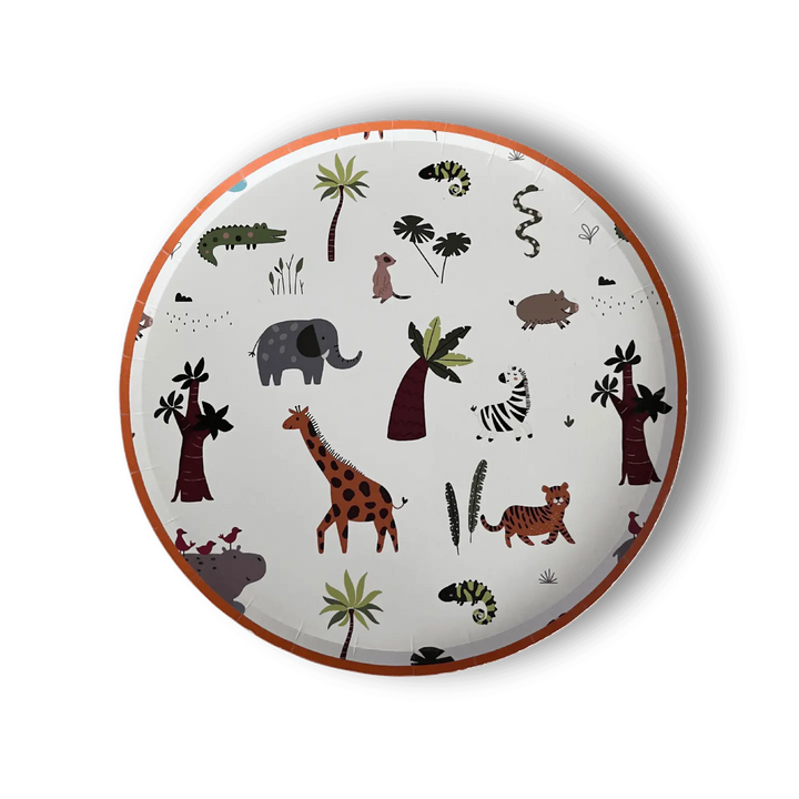 Safari Large Paper Party Plate (8pcs) - Josi James - 9 Inch Plate