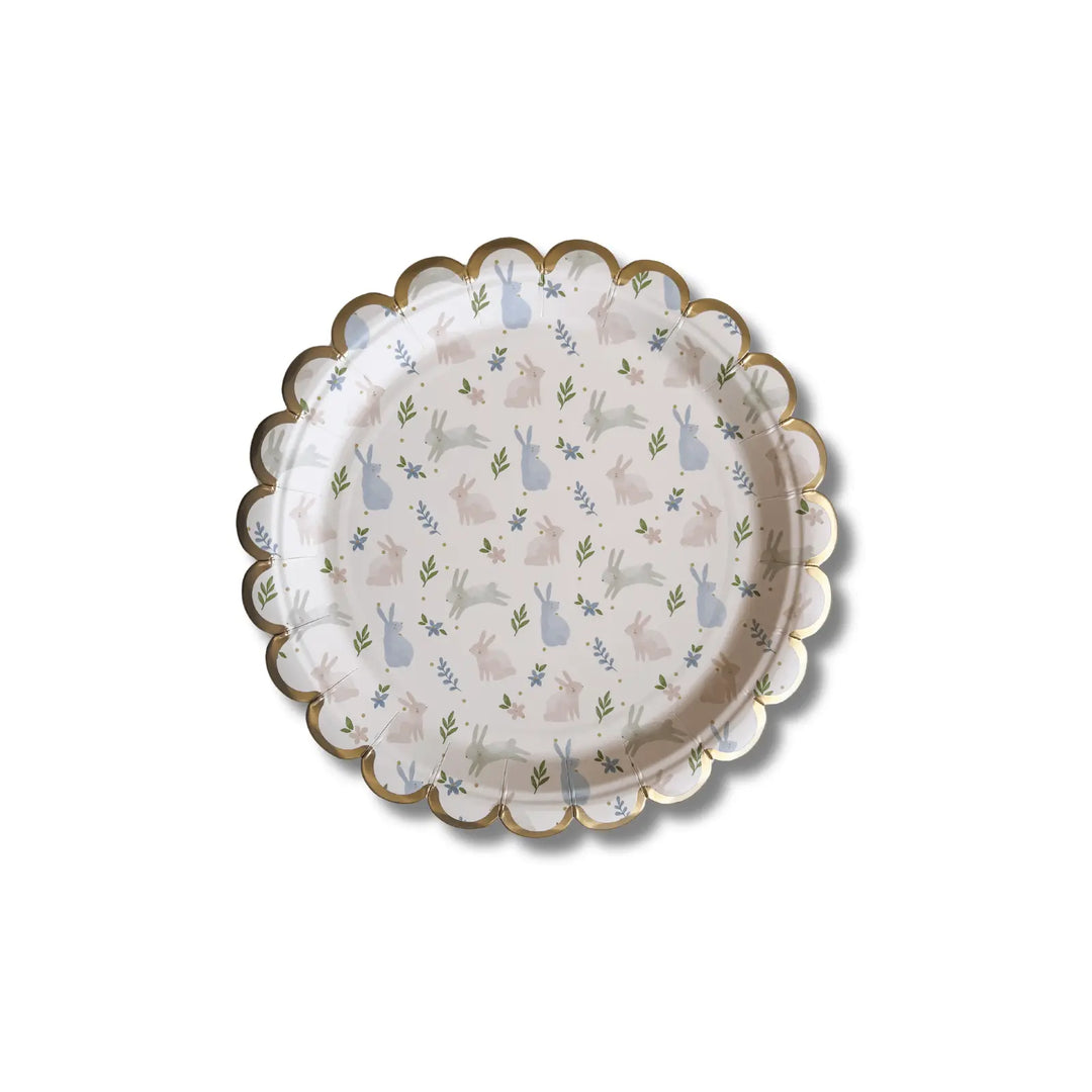 Small Scalloped Bunny Dessert Plate (8pcs) - Josi James - 7 Inch Plate