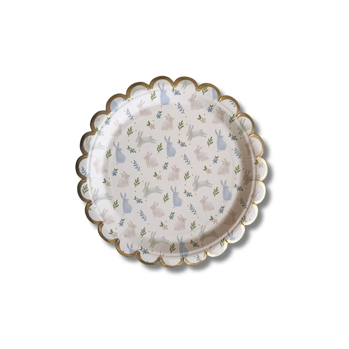 Small Scalloped Bunny Dessert Plate (8pcs) - Josi James - 7 Inch Plate