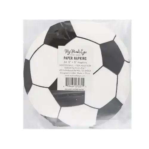 Soccer Ball Themed 5"x5" Paper Napkins – (24pcs) - Josi James - Die Cut Napkin