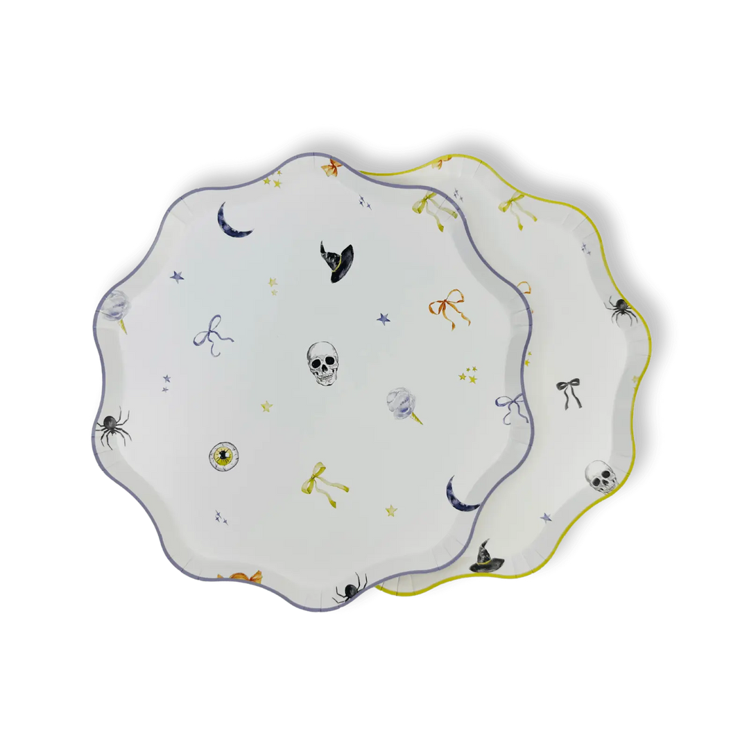 Spooky Cute Halloween Patterned Dessert Plates (12pcs) - Josi James - 8.5 Inch Plate