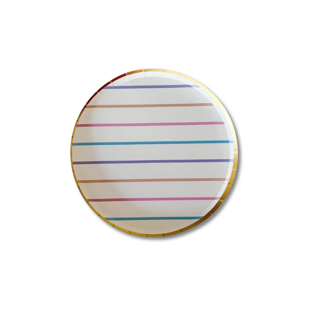 Striped Dessert Plate (8pcs) - Josi James - 7 Inch Plate
