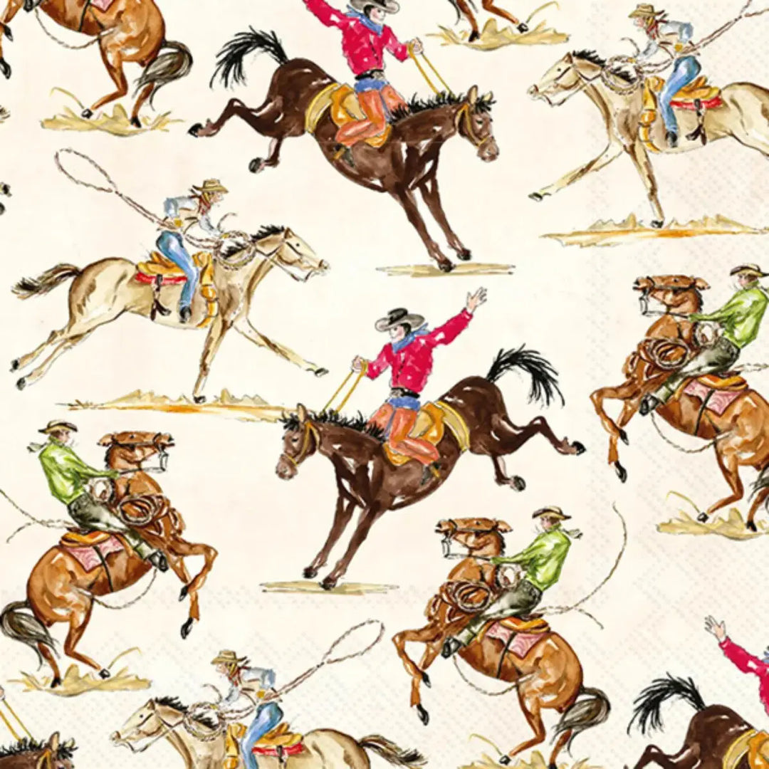 Trailblazer Rodeo Cowboy Cocktail Napkins, 16pcs - Josi James - Small Napkins