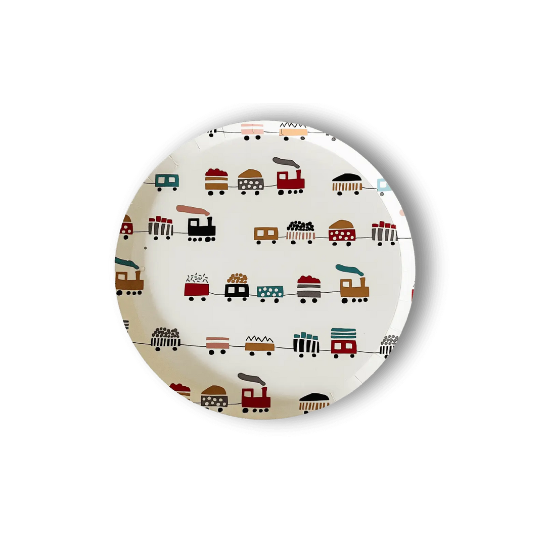 Train Dessert Plates (8pcs) - Josi James - 7 Inch Plate