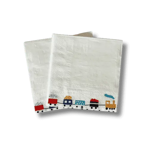 Train Small Disposable Paper Napkins (16pcs) - Josi James - Small Napkins