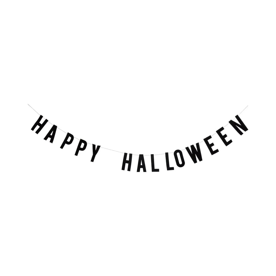Velvet Puffy Happy Halloween Banner | Luxe Halloween Decor - Josi James - Banners