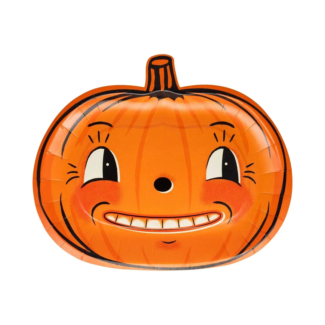 Vintage Pumpkin Halloween Plates – Set of 9 (3 Designs) - Josi James - Die Cut Plate