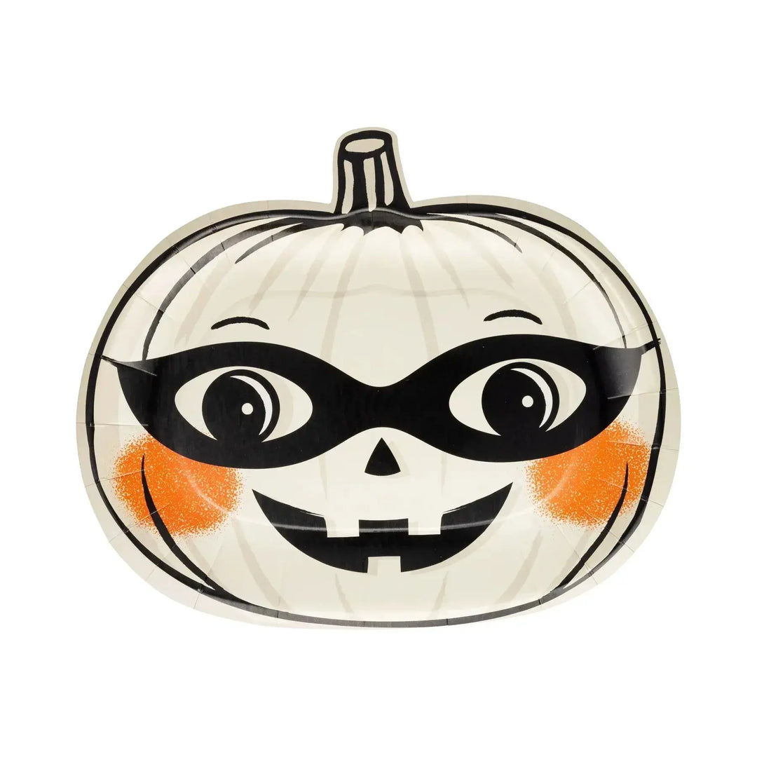 Vintage Pumpkin Halloween Plates – Set of 9 (3 Designs) - Josi James - Die Cut Plate