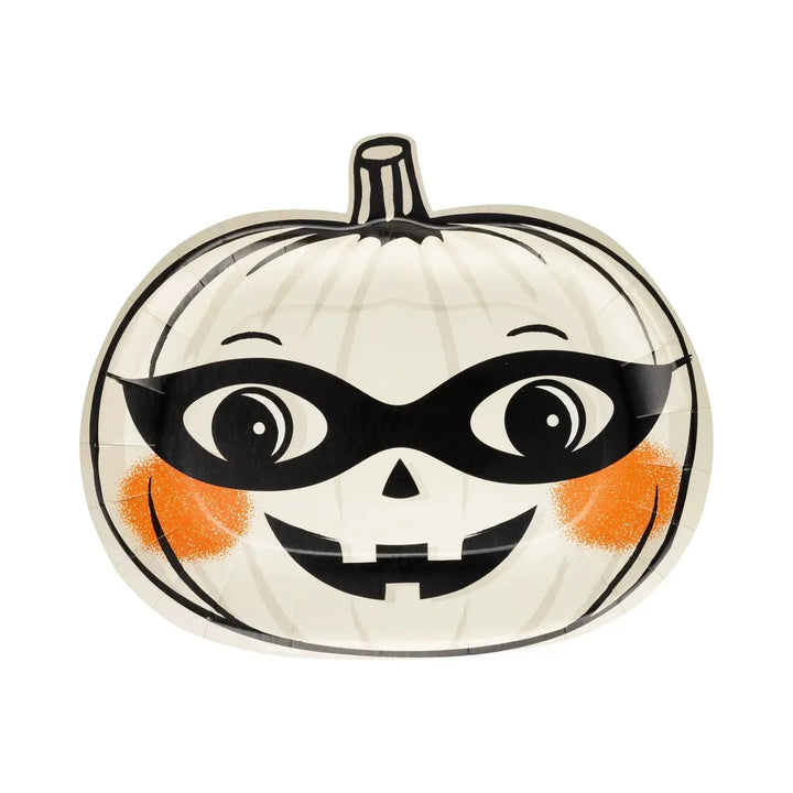 Vintage Pumpkin Halloween Plates – Set of 9 (3 Designs) - Josi James - Die Cut Plate