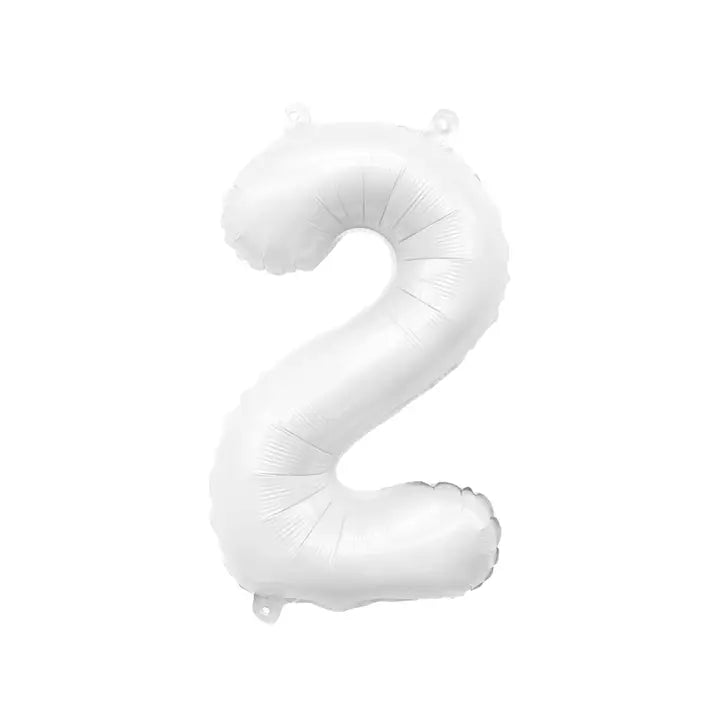 Matte White Mylar Number Balloon 32" (1–3) Ellie's Party Supply