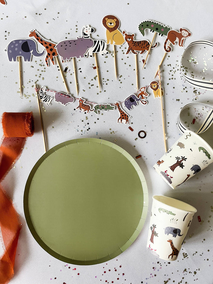 Classic Green Paper Party Plate, Cups