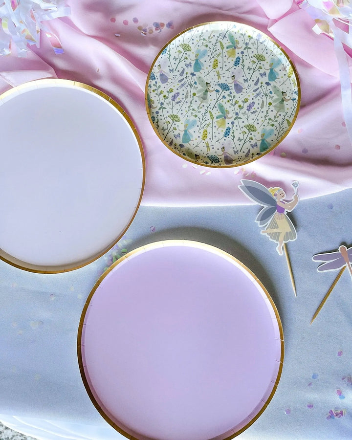 Gold Pink Paper Plate (8pcs) - Josi James - 9 Inch Plate