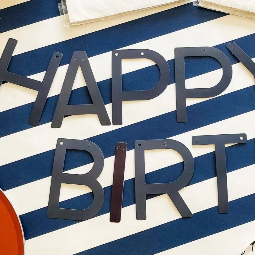 Happy Birthday Banner Navy - Josi James - Banners