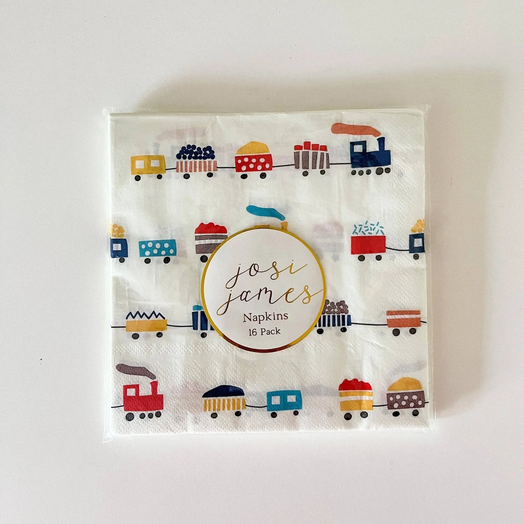 Train Large Disposable Paper Napkins (24pcs) - Josi James - Large Napkins