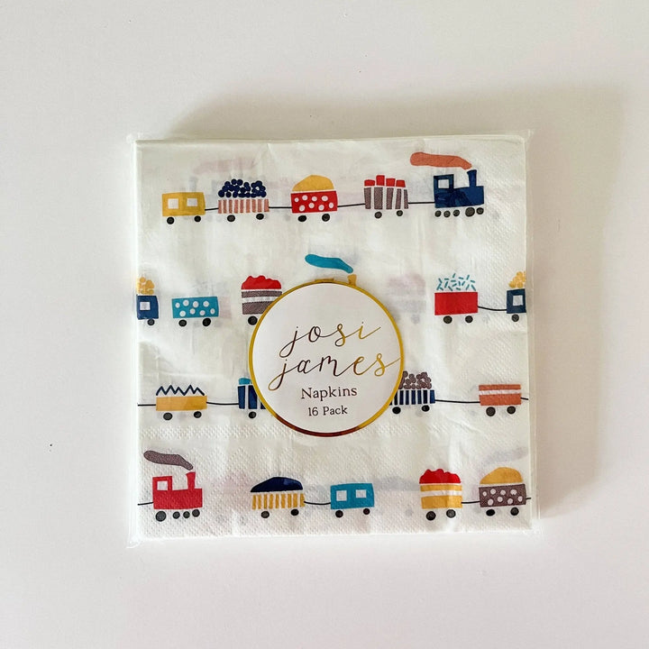 Train Large Disposable Paper Napkins (24pcs) - Josi James - Large Napkins